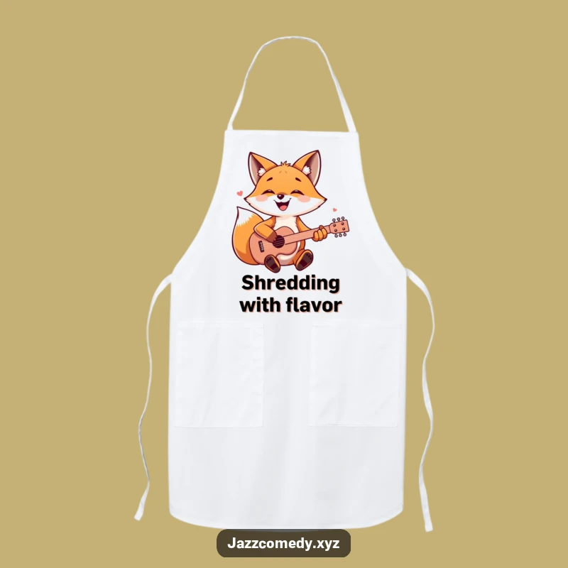 Funny Fox Guitarist Apron - Woodland Musician Kitchen Accessory Gift