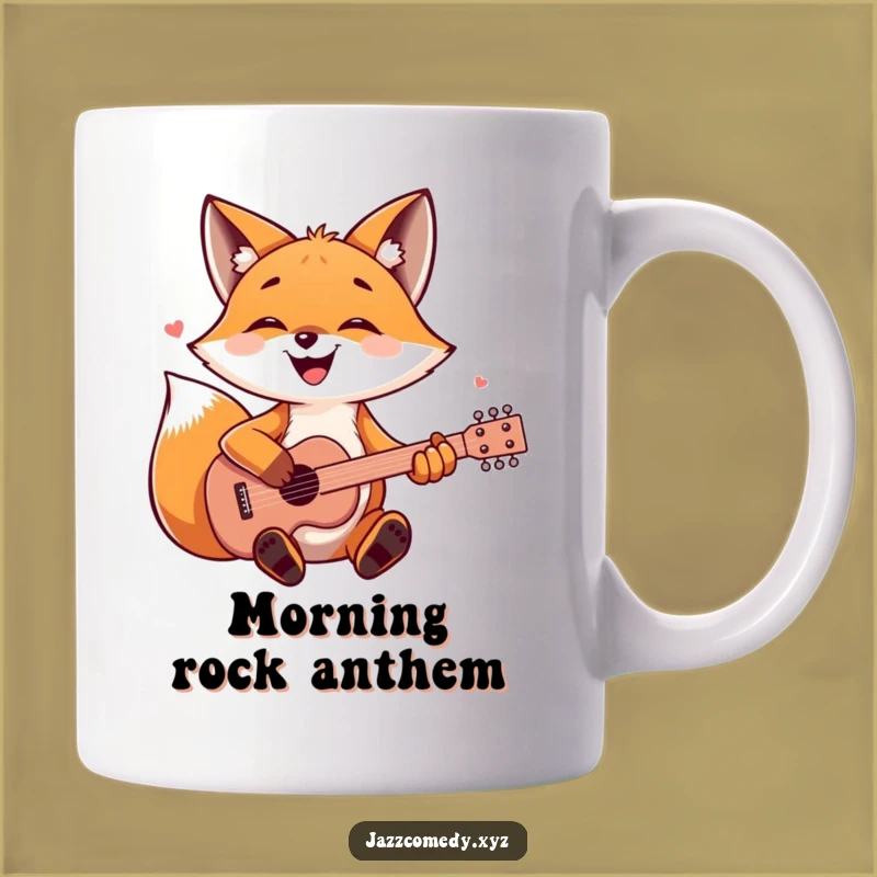 Funny Fox Guitarist Mug - Joyful Woodland Musician Gift for Animal Lovers