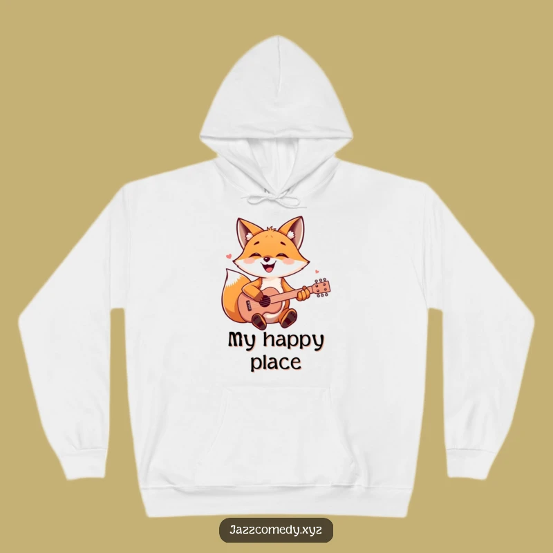 Funny Fox Guitarist Hoodie - Cozy Woodland Musician Sweatshirt Gift