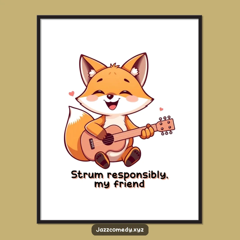 Free Printable Fox Guitar Art: Whimsical Downloadable Decor for Music Lovers