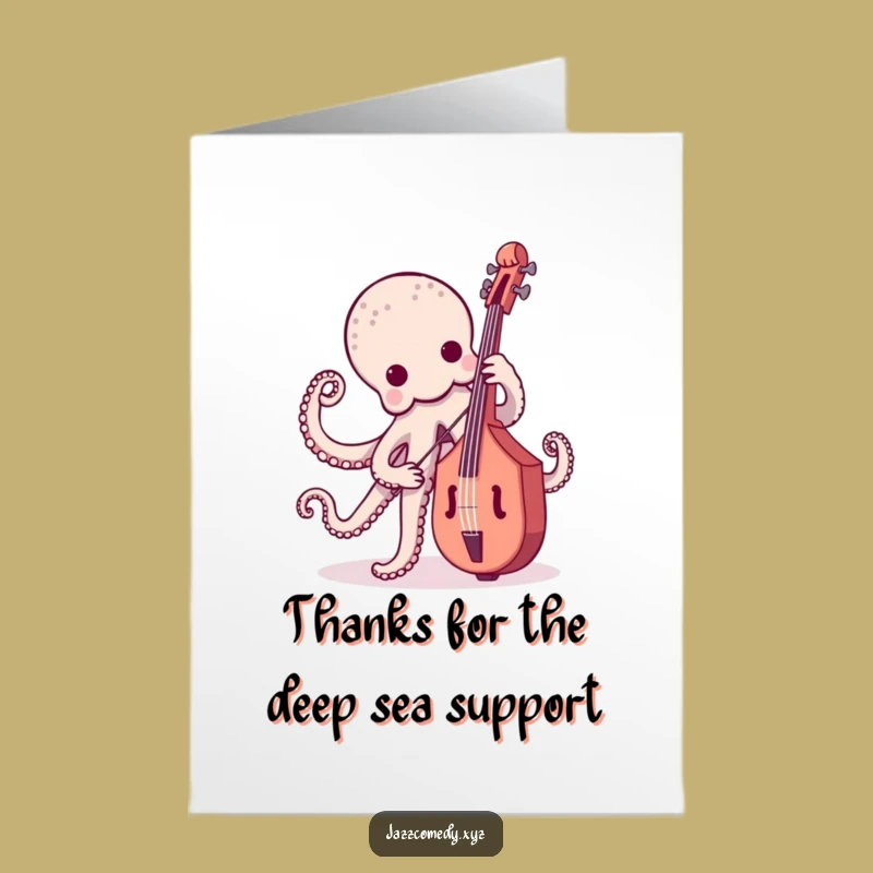 Free Printable Octopus Bass Thank You Card: Quirky Downloadable for Expressing Gratitude