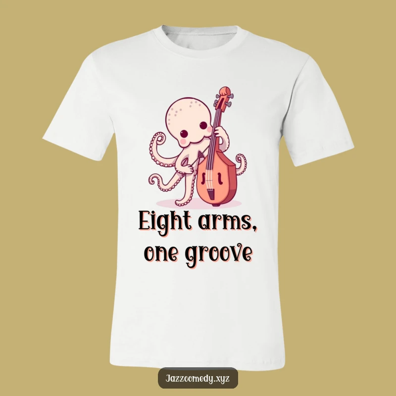 Funny Octopus Bass Player T-Shirt - Comical Cephalopod Music Tee Gift